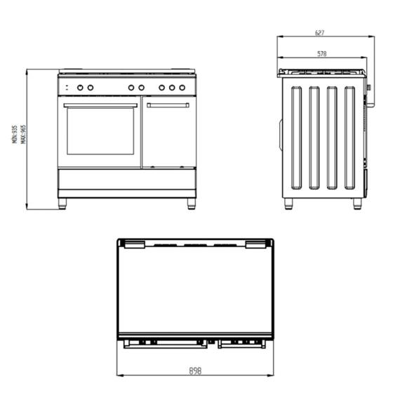 Svan SKMW4601X Cocina Mixta Butano 60cm con Wok Horno 56L Inox