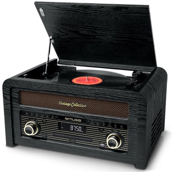 Muse MT115W Tocadisco BT/RADIO/CD Negro