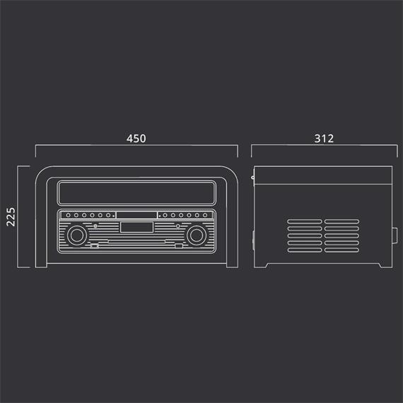 Muse MT115W Tocadisco BT/RADIO/CD Negro