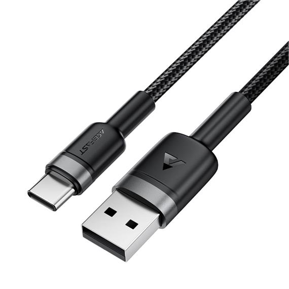 Cable USB-A a USB-C Acefast C22-04 3.0 Amp 1.2 Metos Reforzado Negro