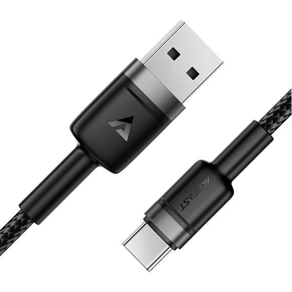 Cable USB-A a USB-C Acefast C22-04 3.0 Amp 1.2 Metos Reforzado Negro