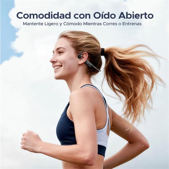 Doogee BoneBeat Run Auricular Deportivo de Conducción Osea Bluetooth Negro