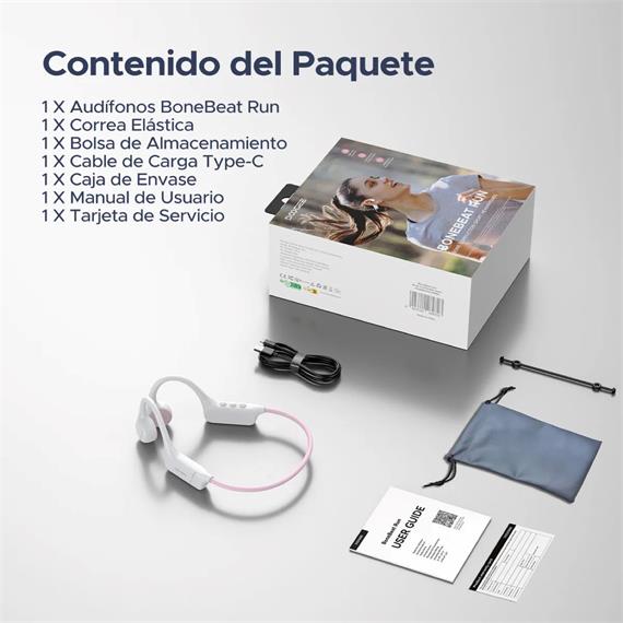 Doogee BoneBeat Run Auricular Deportivo de Conducción Osea Bluetooth Negro