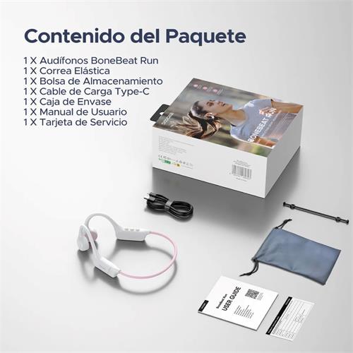 Doogee BoneBeat Run Auricular Deportivo de Conducción Osea Bluetooth Negro