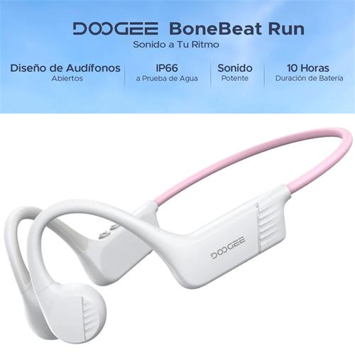 Doogee BoneBeat Run Auricular Deportivo de Conducción Osea Bluetooth Blanco