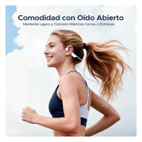 Doogee BoneBeat Run Auricular Deportivo de Conducción Osea Bluetooth Blanco