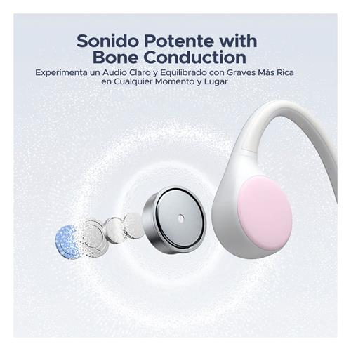 Doogee BoneBeat Run Auricular Deportivo de Conducción Osea Bluetooth Blanco