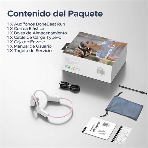 Doogee BoneBeat Run Auricular Deportivo de Conducción Osea Bluetooth Blanco