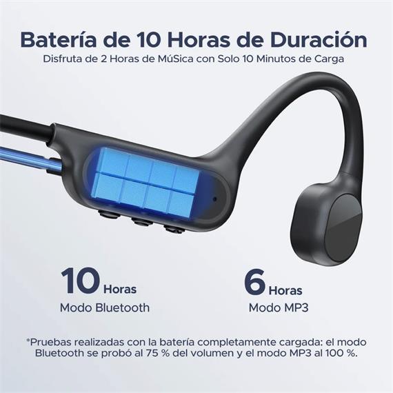 Doogee BoneBeat Swim Lite Auricular de Conducción Osea BT y MP3 para Nadar Gris Oscuro