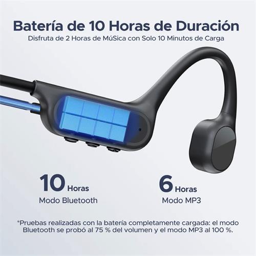 Doogee BoneBeat Swim Lite Auricular de Conducción Osea BT y MP3 para Nadar Gris Oscuro