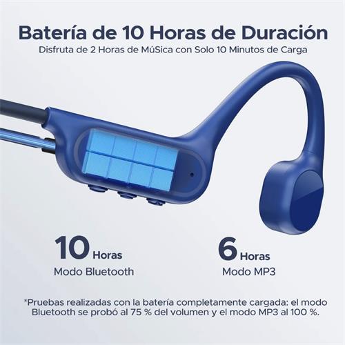Doogee BoneBeat Swim Lite Auricular de Conducción Osea BT y MP3 para Nadar Azul