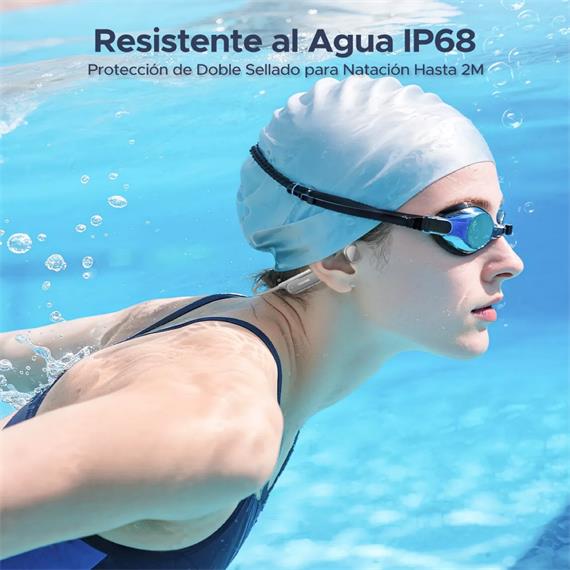 Doogee BoneBeat Swim Lite Auricular de Conducción Osea BT y MP3 para Nadar Gris Claro