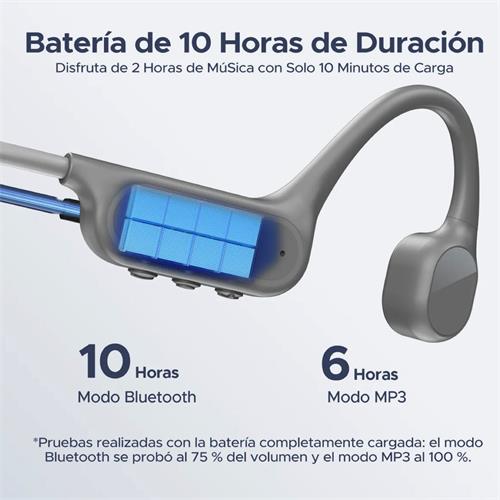 Doogee BoneBeat Swim Lite Auricular de Conducción Osea BT y MP3 para Nadar Gris Claro