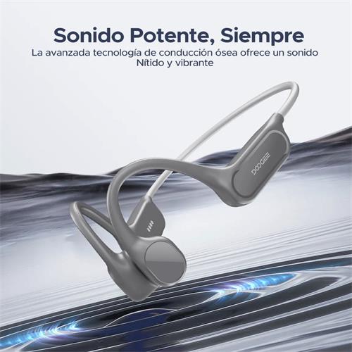 Doogee BoneBeat Swim Lite Auricular de Conducción Osea BT y MP3 para Nadar Gris Claro
