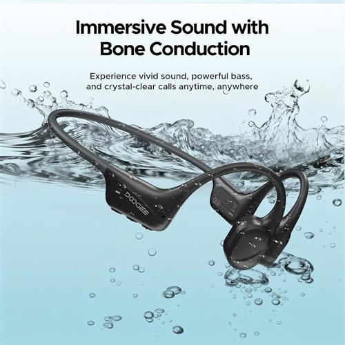 Doogee BoneBeat Swim Auricular de Conducción Osea BT y MP3 para Nadar Negro