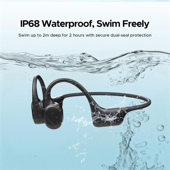 Doogee BoneBeat Swim Auricular de Conducción Osea BT y MP3 para Nadar Negro