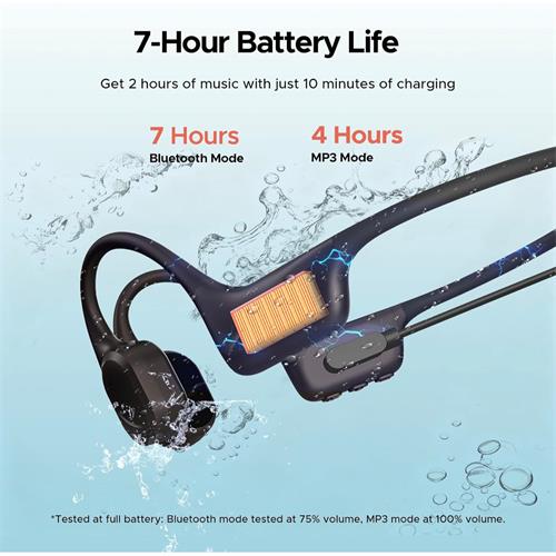Doogee BoneBeat Swim Auricular de Conducción Osea BT y MP3 para Nadar Negro