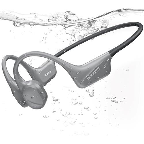 Doogee BoneBeat Swim Auricular de Conducción Osea BT y MP3 para Nadar Gris Claro