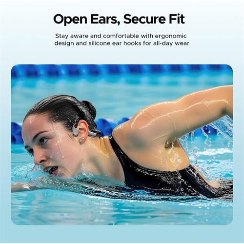 Doogee BoneBeat Swim Auricular de Conducción Osea BT y MP3 para Nadar Gris Claro