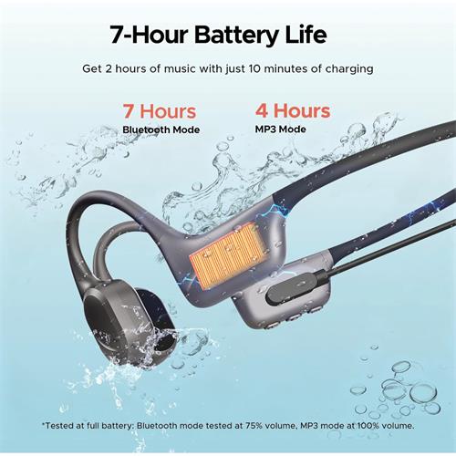 Doogee BoneBeat Swim Auricular de Conducción Osea BT y MP3 para Nadar Gris Claro