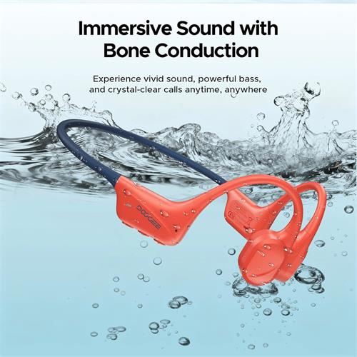 Doogee BoneBeat Swim Auricular de Conducción Osea BT y MP3 para Nadar Rojo
