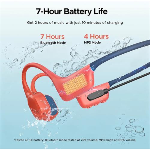 Doogee BoneBeat Swim Auricular de Conducción Osea BT y MP3 para Nadar Rojo