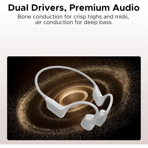 Doogee BoneAir Swim Auricular de Conducción Osea y Aerea BT y MP3 para Nadar Gris Claro