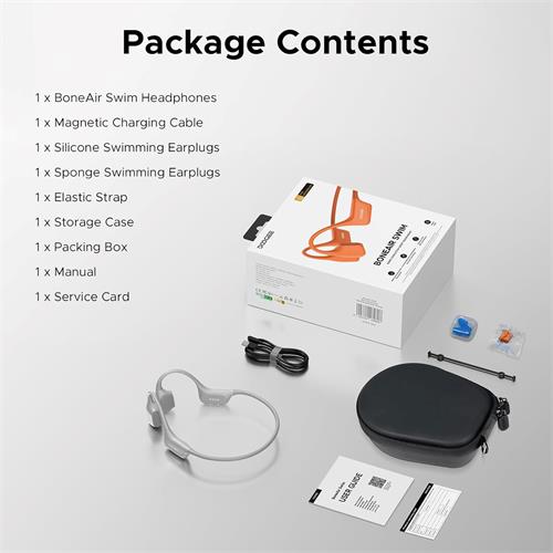 Doogee BoneAir Swim Auricular de Conducción Osea y Aerea BT y MP3 para Nadar Gris Claro