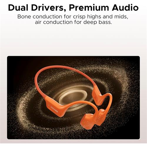 Doogee BoneAir Swim Auricular de Conducción Osea y Aerea BT y MP3 para Nadar Naranja