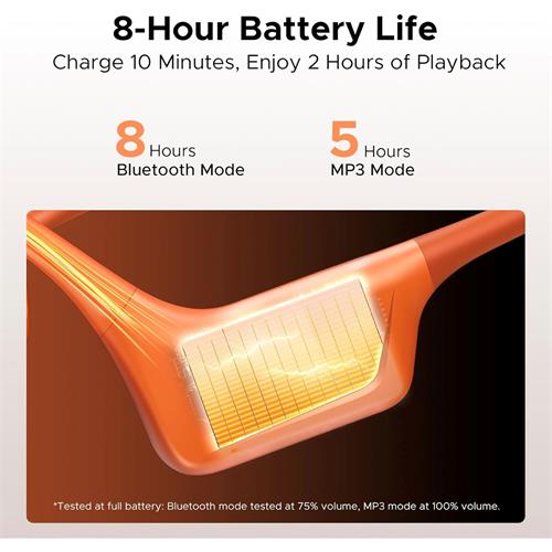 Doogee BoneAir Swim Auricular de Conducción Osea y Aerea BT y MP3 para Nadar Naranja
