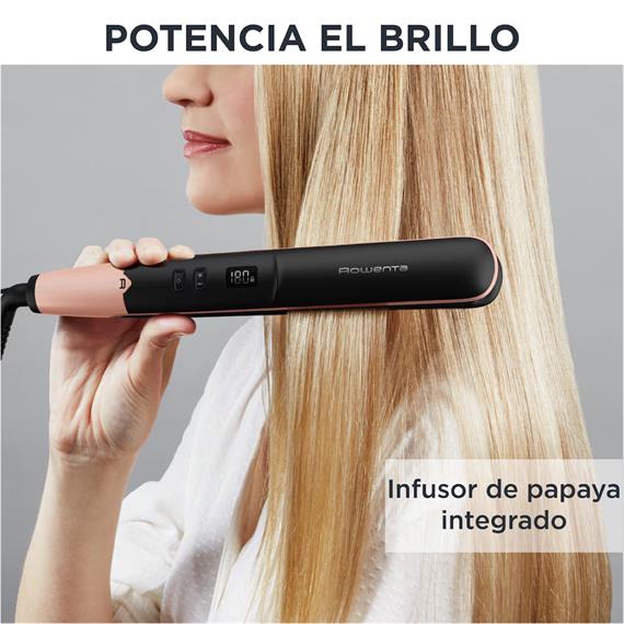 Rowenta SF4620F0 Plancha de Pelo Express Shine Papaya con Display Digital