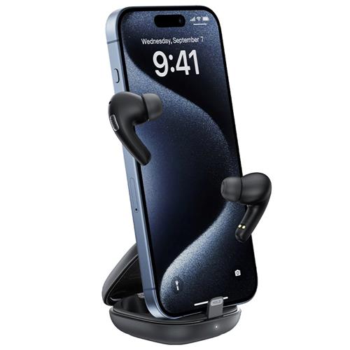 Acefast W4 Auricular Bluetooth con Noise Cancel y Estuche Soporte Negro