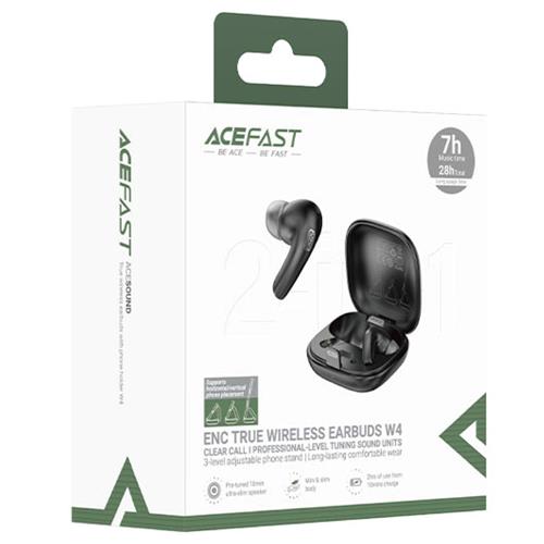 Acefast W4 Auricular Bluetooth con Noise Cancel y Estuche Soporte Negro