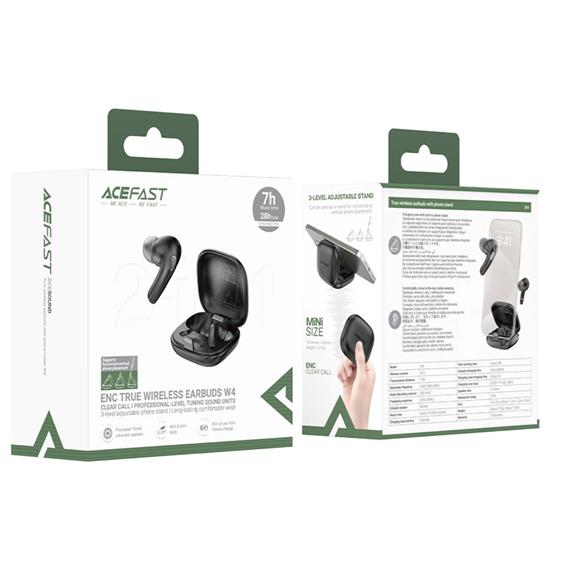Acefast W4 Auricular Bluetooth con Noise Cancel y Estuche Soporte Negro