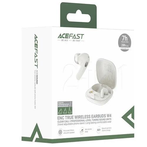 Acefast W4 Auricular Bluetooth con Noise Cancel y Estuche Soporte Beige