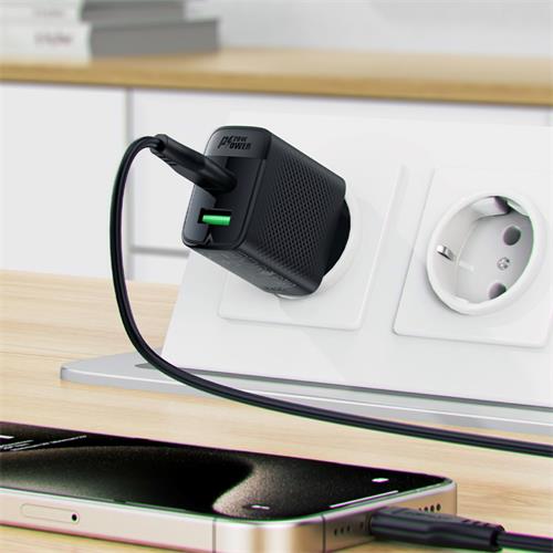 Cargador USB y USB-C Acefast A78 PD20W GaN Negro