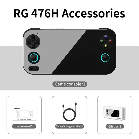 Anbernic RG 476H Consola Emulador Retro Android 13 Pantalla 4.7" Táctil Retro Grey