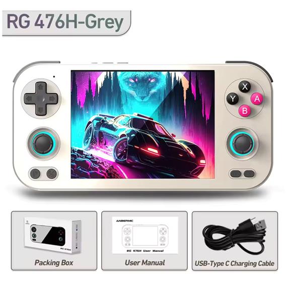 Anbernic RG 476H Consola Emulador Retro Android 13 Pantalla 4.7" Táctil Retro Grey