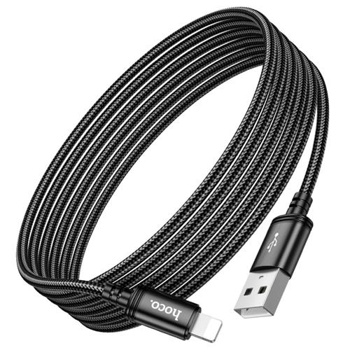 Cable USB-A a Lightning 3 metros 2.4A Hoco X91 Negro