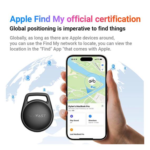Acefast S2 Rastreador Air Tag compatible con Apple Find My