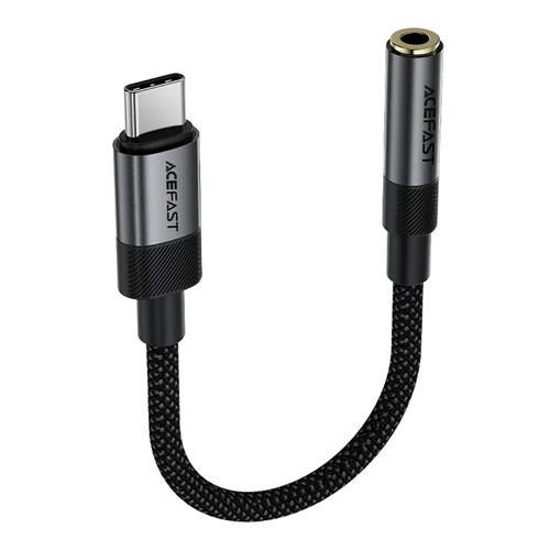 Acefast J12 Adaptador USB-C a Jack 3.5mm hembra Negro