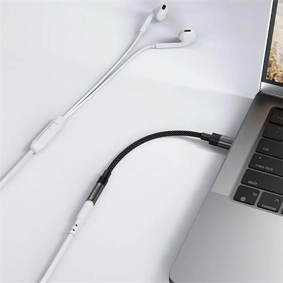 Acefast J12 Adaptador USB-C a Jack 3.5mm hembra Negro