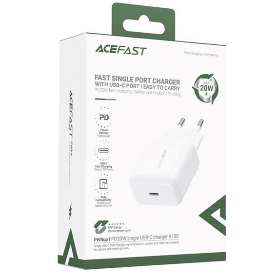 Cargador USB-C 20W Acefast A130 Blanco