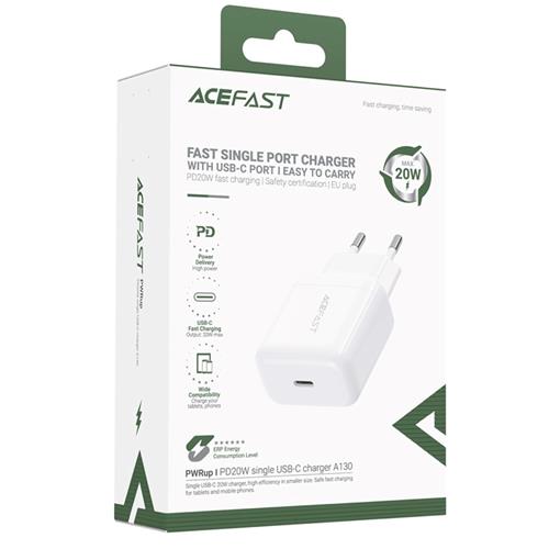 Cargador USB-C 20W Acefast A130 Blanco