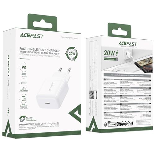 Cargador USB-C 20W Acefast A130 Blanco