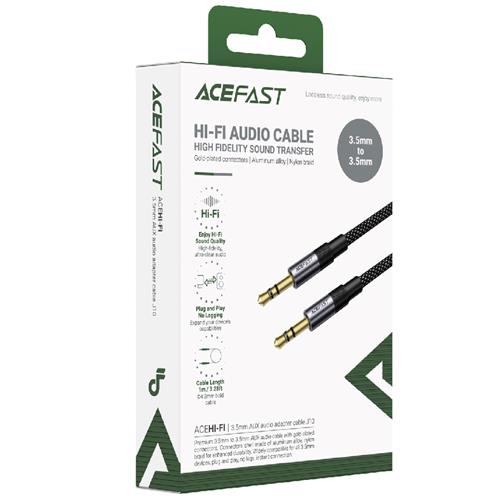Acefast J10 Adaptador Jack 3.5mm Macho a Jack 3.5mm Macho 1 metro Negro