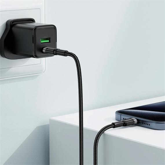 Cable USB-C a USB-C Acefast C22-03 60W 1.2 Metros Resistente Negro