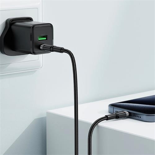 Cable USB-C a USB-C Acefast C22-03 60W 1.2 Metros Resistente Negro