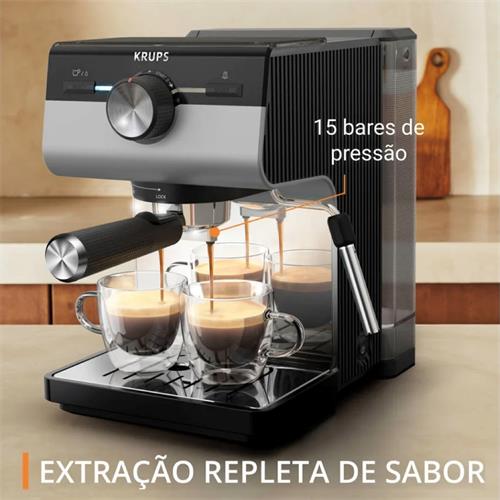 Krups XP384E10 Cafetera Espresso Semi Automática 15 Bar con Espumador