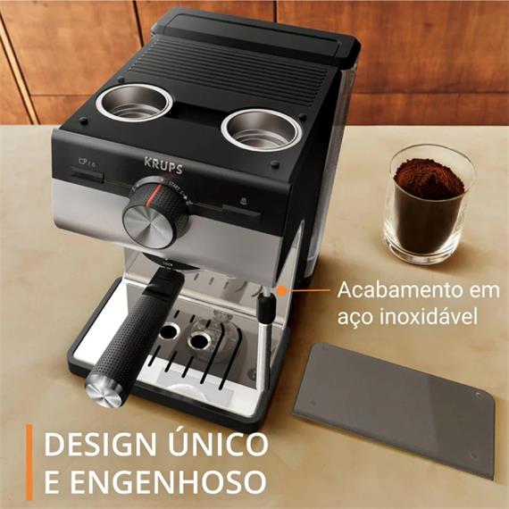 Krups XP384E10 Cafetera Espresso Semi Automática 15 Bar con Espumador